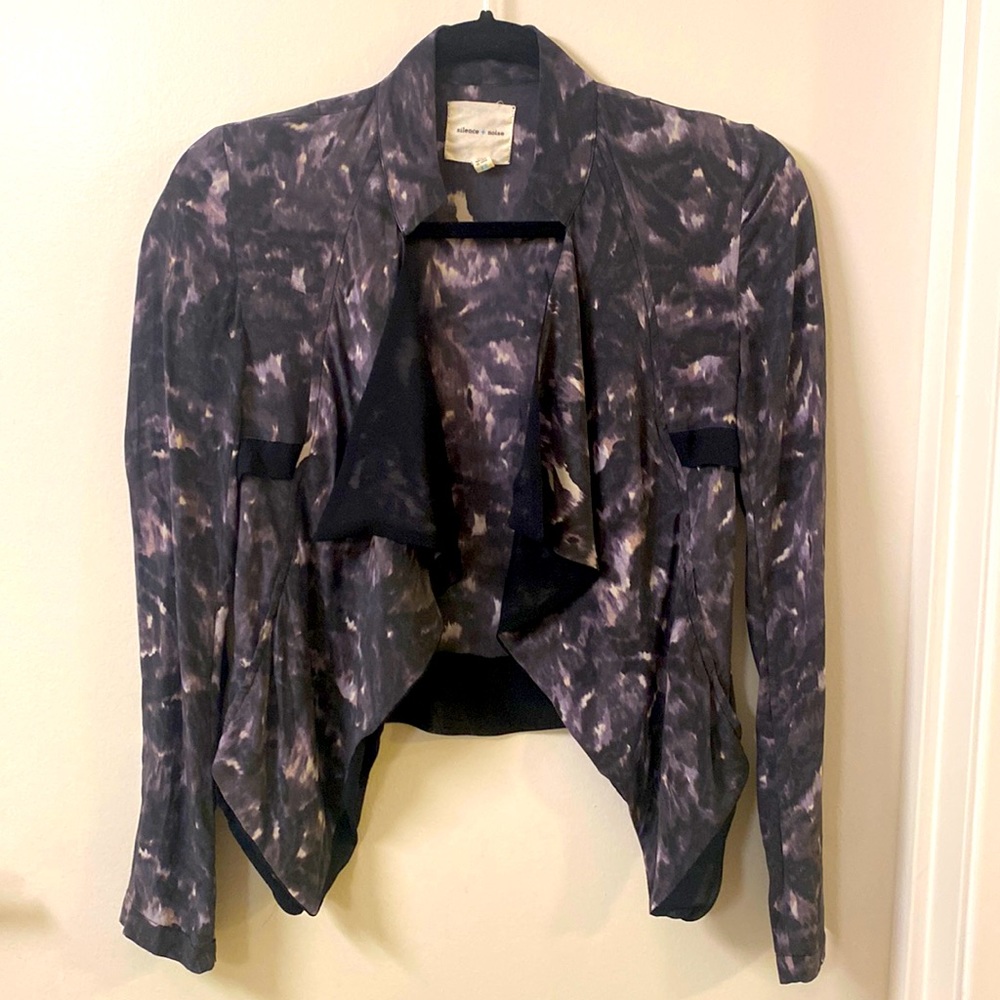 Silence & Noise Urban Outfitters Drapped Silk cropped Jacket